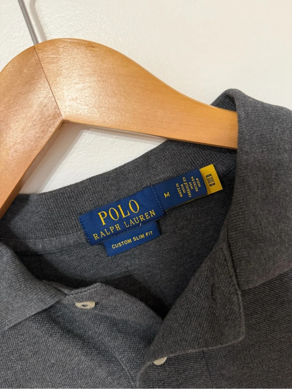 Polo Ralph Lauren Custom Slim Fit Charcoal Gray Polo Shirt Green Pony Logo